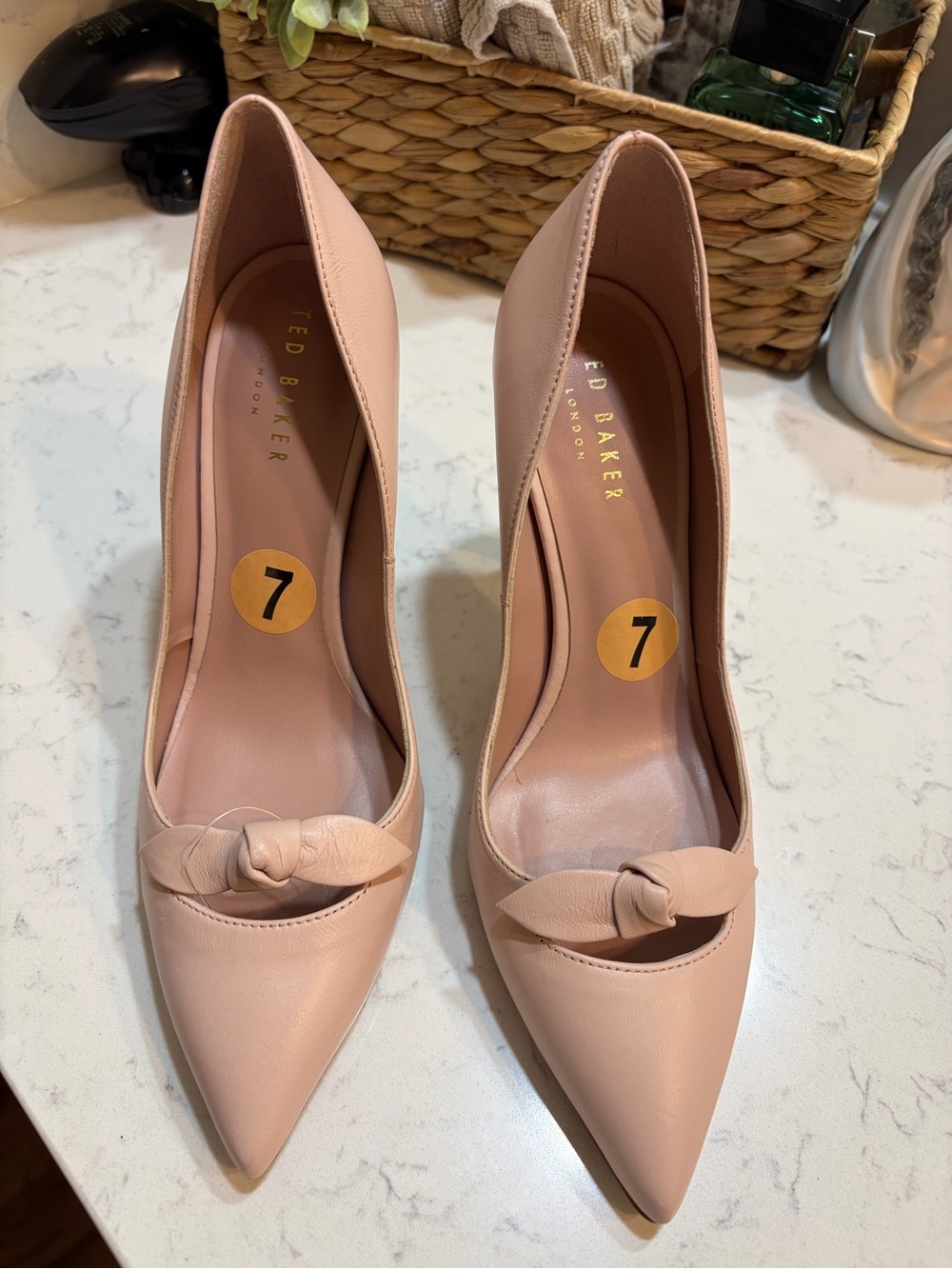 Ted Baker London Blush Pink Knotted Pointed-Toe Pumps - Picture 2 of 6